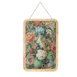 Wandbild Italienische Romantik Flora & Fauna Rattanrahmen Taube
