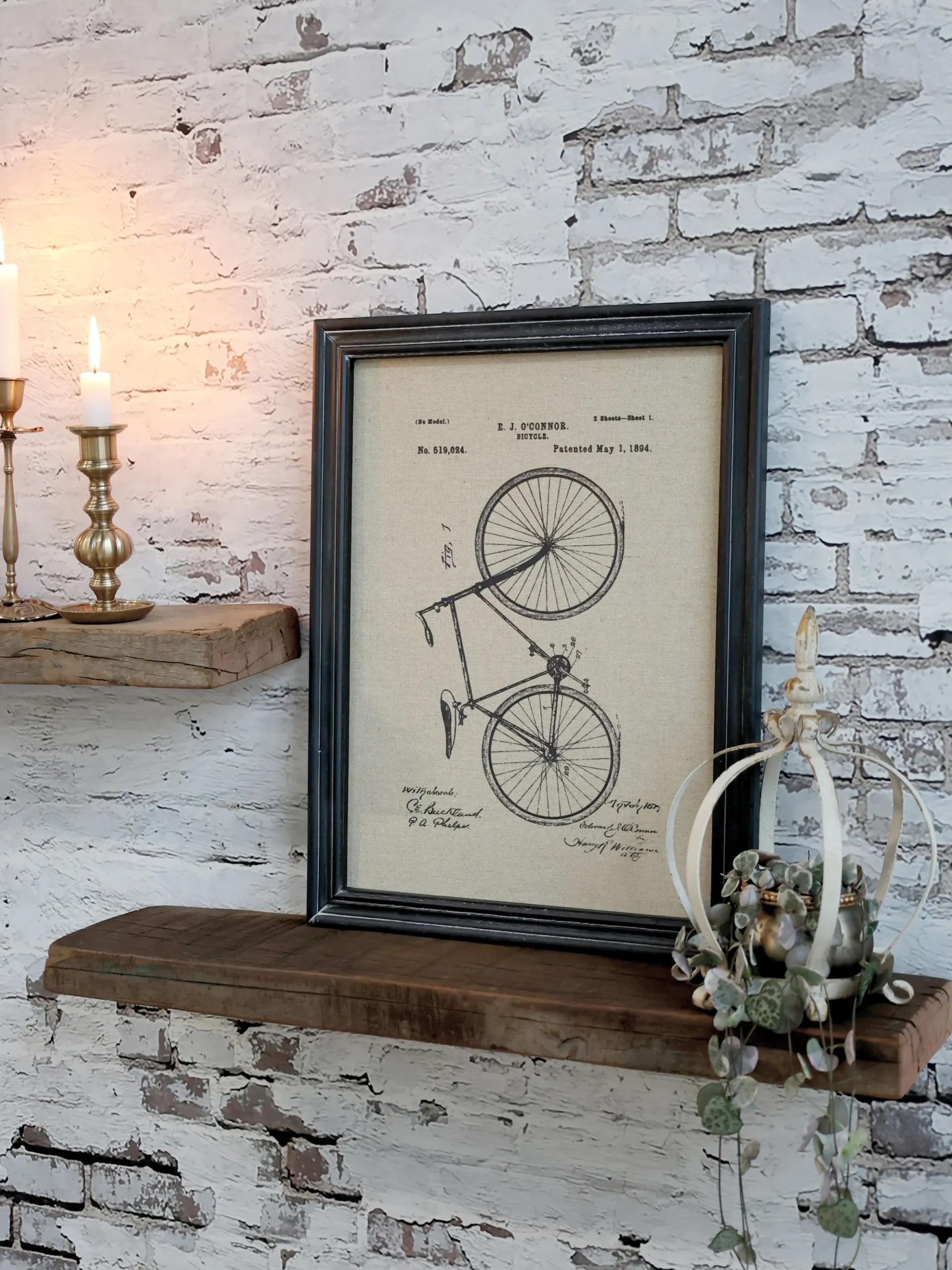 Wandbild Vintage Fahrrad Schwarzer Rahmen