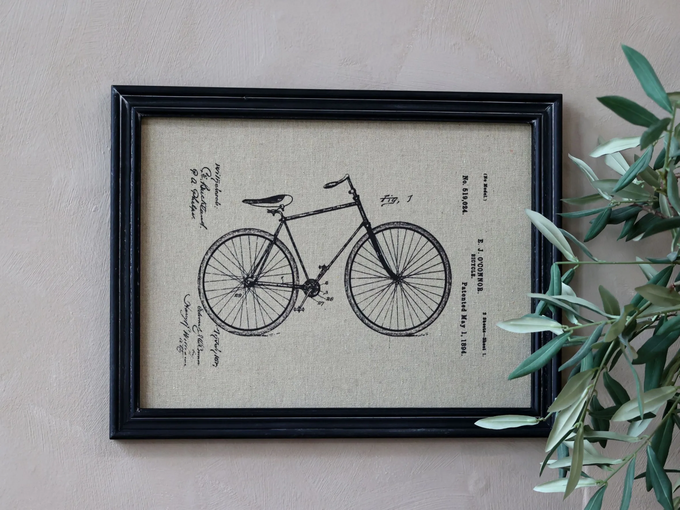 Wandbild Vintage Fahrrad Schwarzer Rahmen