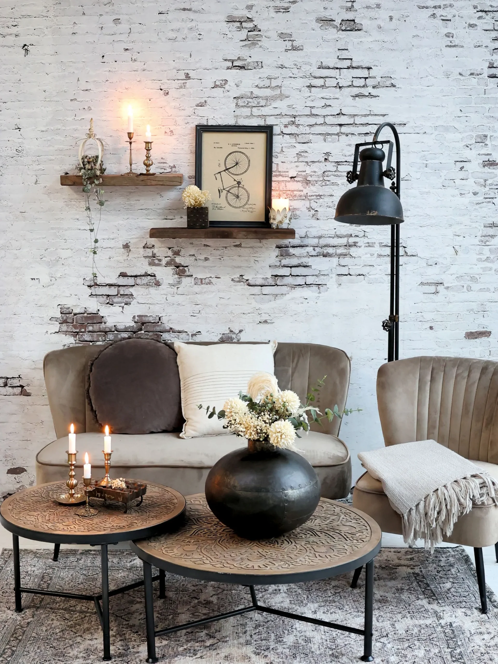 Wandbild Vintage Fahrrad Schwarzer Rahmen