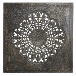 Wandpaneel Salima Quadratisch Blume geschnitzt Wandbild 90/90