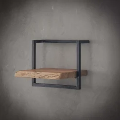 Wandregal Akazie Baumkante Edge Metall 30/40