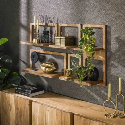 Wandregale 5er Set Curvy Akazie