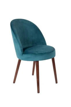 Zuiver Retro Esszimmerstuhl Barbara Samt Petrol