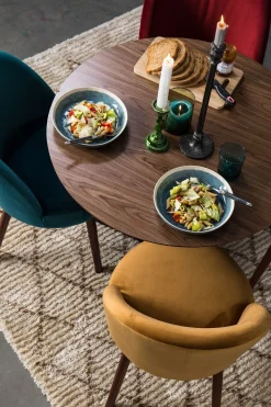 Zuiver Retro Esszimmerstuhl Barbara Samt Petrol