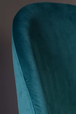 Zuiver Retro Esszimmerstuhl Barbara Samt Petrol