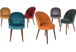 Zuiver Retro Esszimmerstuhl Barbara Samt Rot