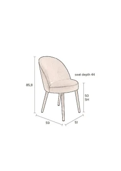 Zuiver Retro Esszimmerstuhl Barbara Samt Rot